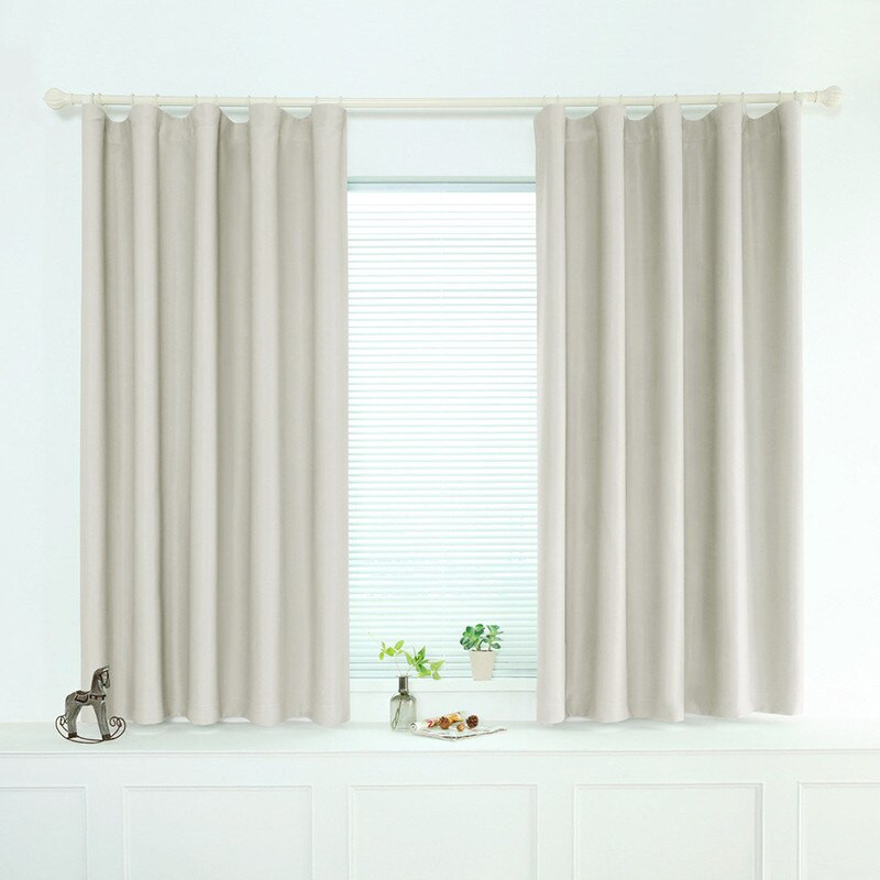 Short Living Room Curtains
 2018 new Korean solid color short blackout curtains for