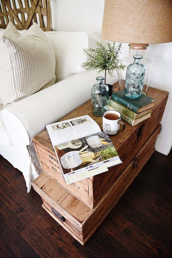 Side Table For Living Room
 Living Room Makeover Stacked Trunk End Table Liz Marie