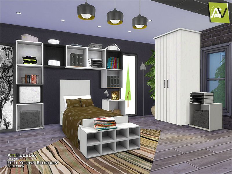 Sims 4 Kids Bedroom
 Fjell Young Bedroom Found in TSR Category Sims 4 Kids
