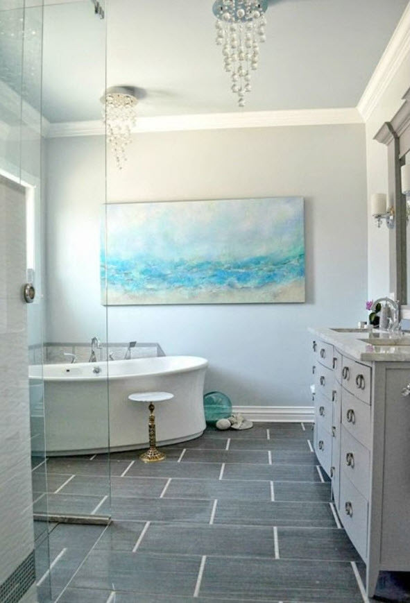 Slate Tile Bathroom Floor
 33 black slate bathroom floor tiles ideas and pictures 2019
