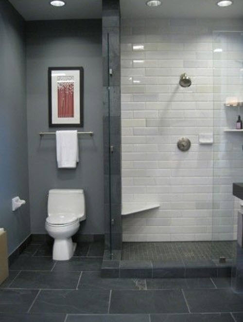 Slate Tile Bathroom Floor
 33 black slate bathroom floor tiles ideas and pictures