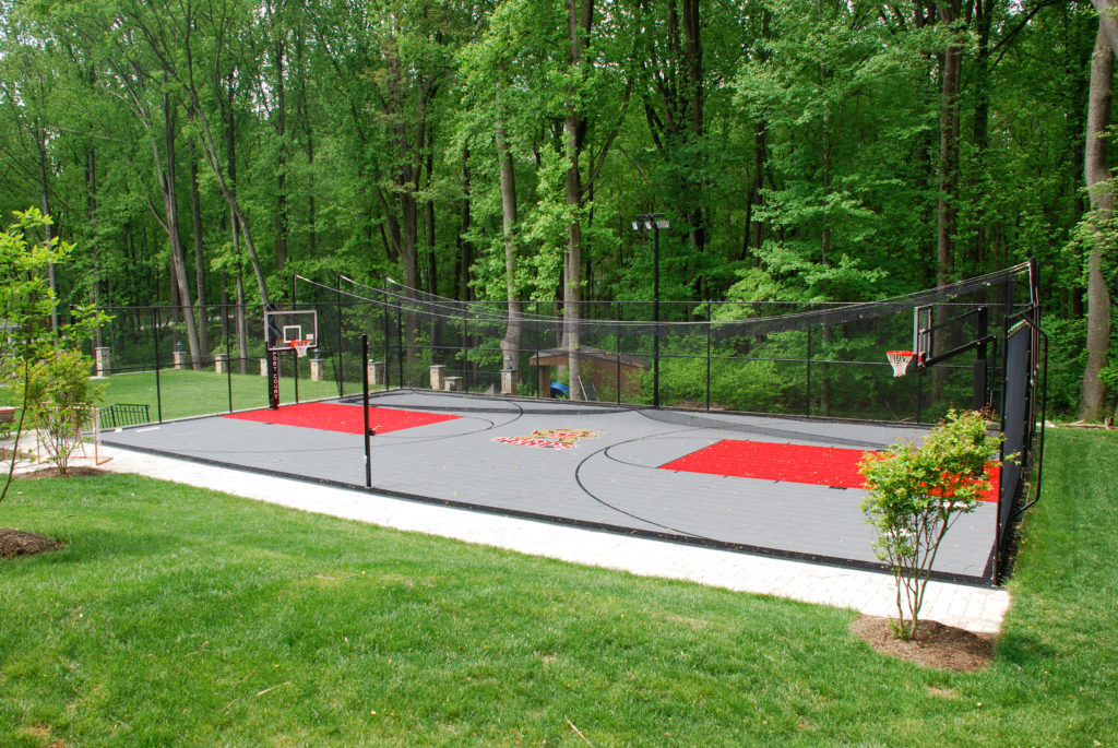 Small Backyard Basketball Court
 Residential Outdoor Backyard Basketball Courts