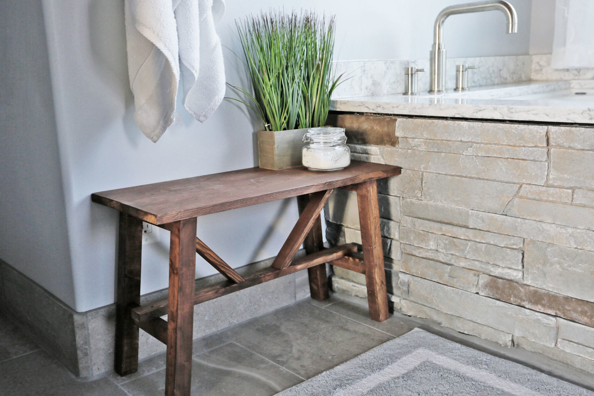 Small Bench For Bathroom
 Rustic Modern Farmhouse Bath Tour Sources