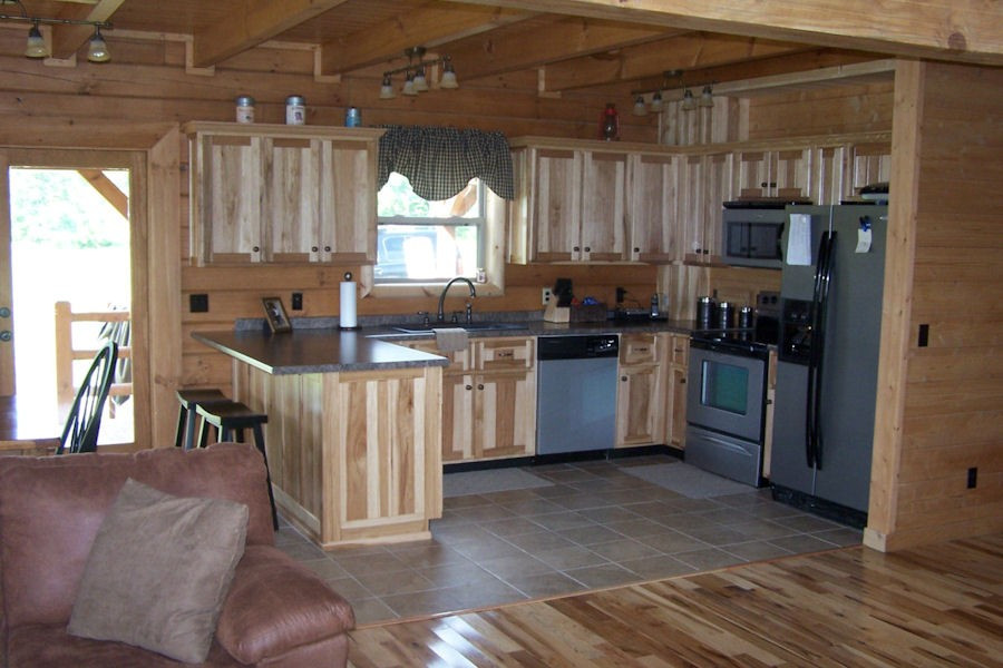 Small Cabin Kitchen
 Interior Log Home & Cabin Battle Creek Log Homes