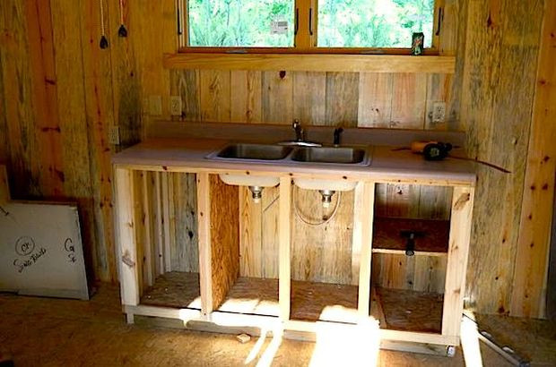 Small Cabin Kitchen
 [VIDEO] How to Build Your Own Mortgage Free Small Home