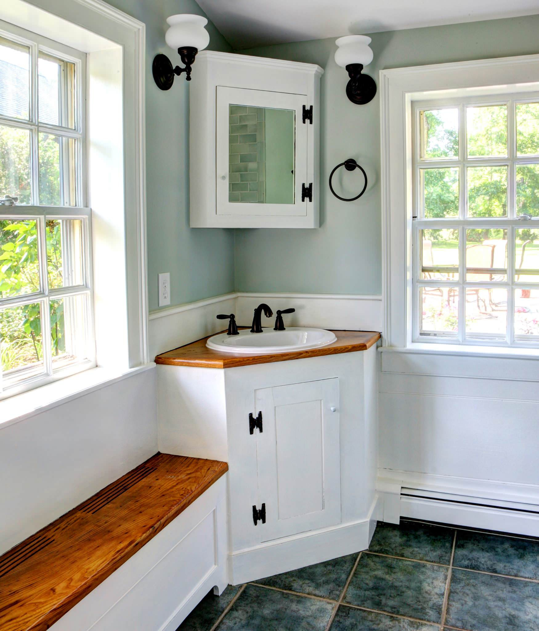 Small Corner Cabinet For Bathroom
 10 Inspirational Corner Bathroom Vanities
