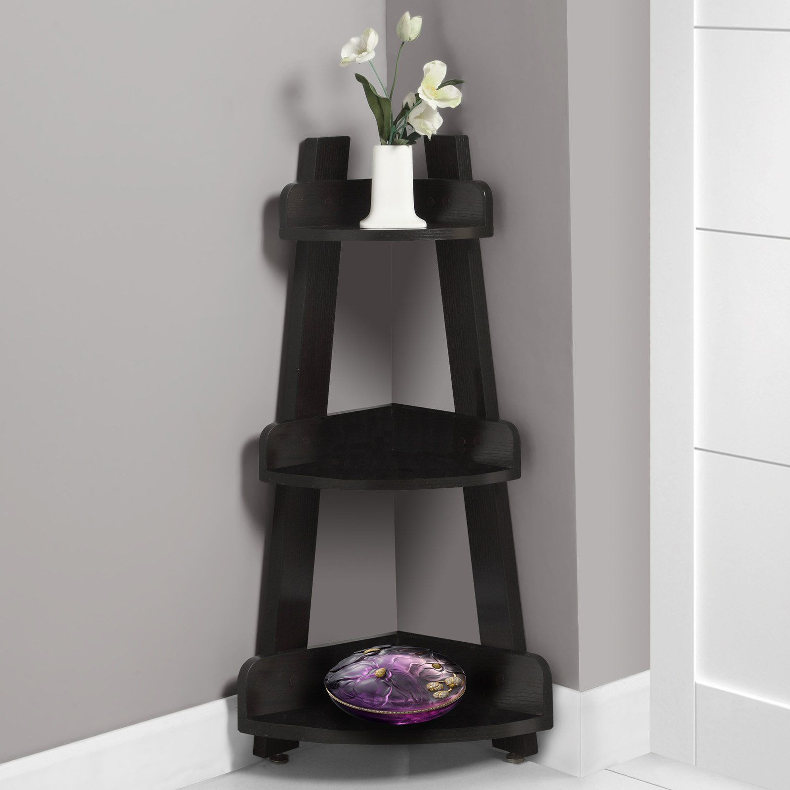 Small Corner Table For Bathroom
 Monarch Specialties Wood 3 Tier Corner Shelf