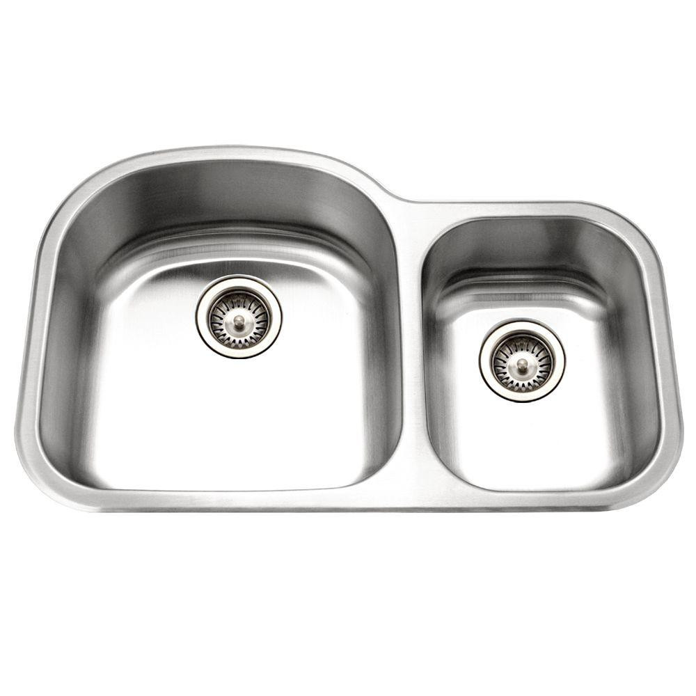 Small Double Kitchen Sink
 HOUZER Medallion Designer Series Undermount Stainless