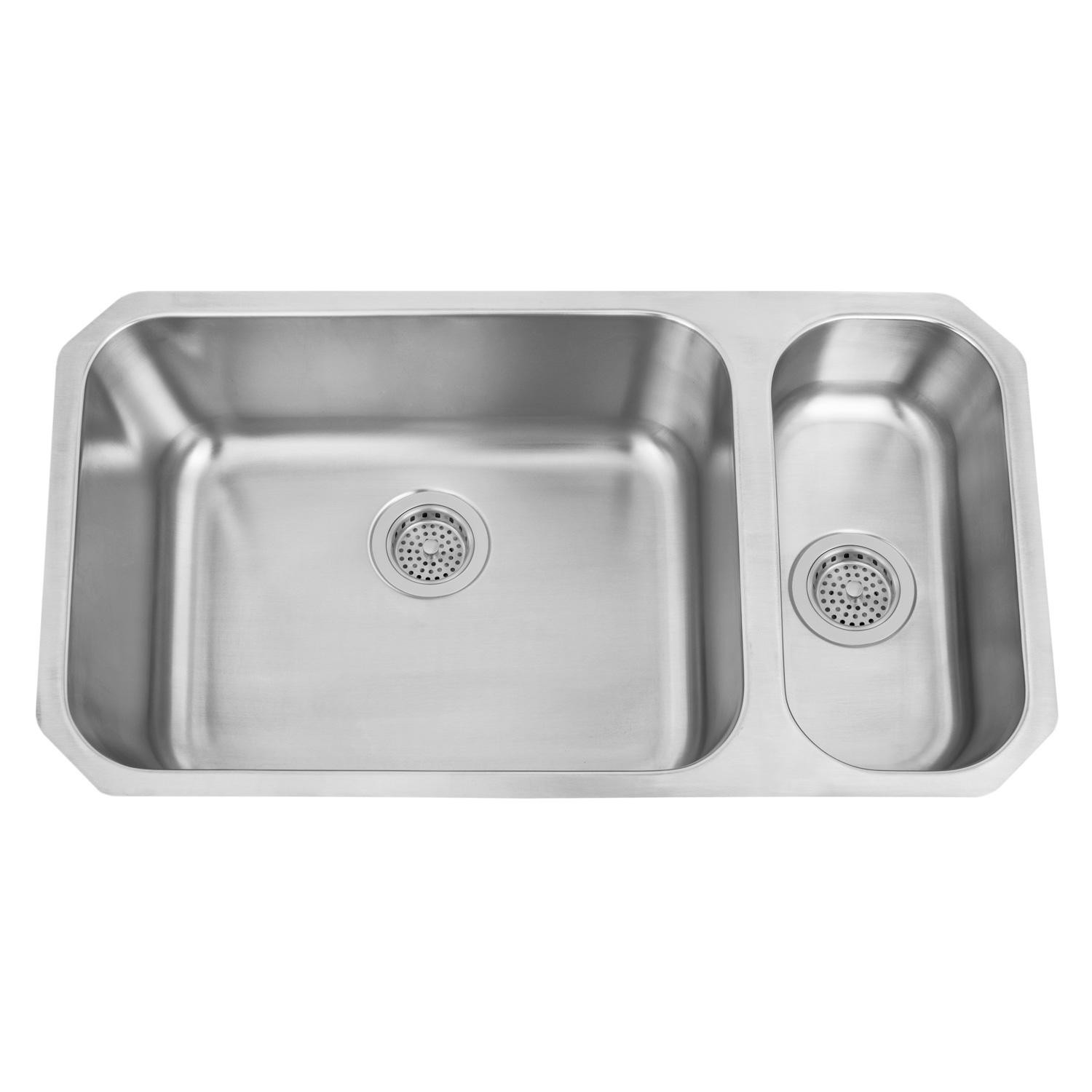 Small Double Kitchen Sink
 32" Infinite Wide 80 20 fset Double Bowl Stainless Steel