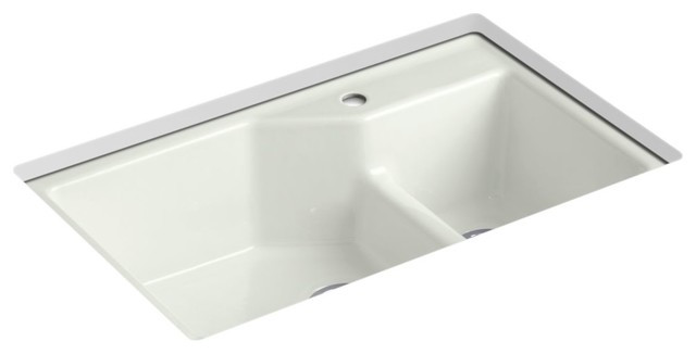 Small Double Kitchen Sink
 Kohler Indio Under Mount Smart Divide Small Double