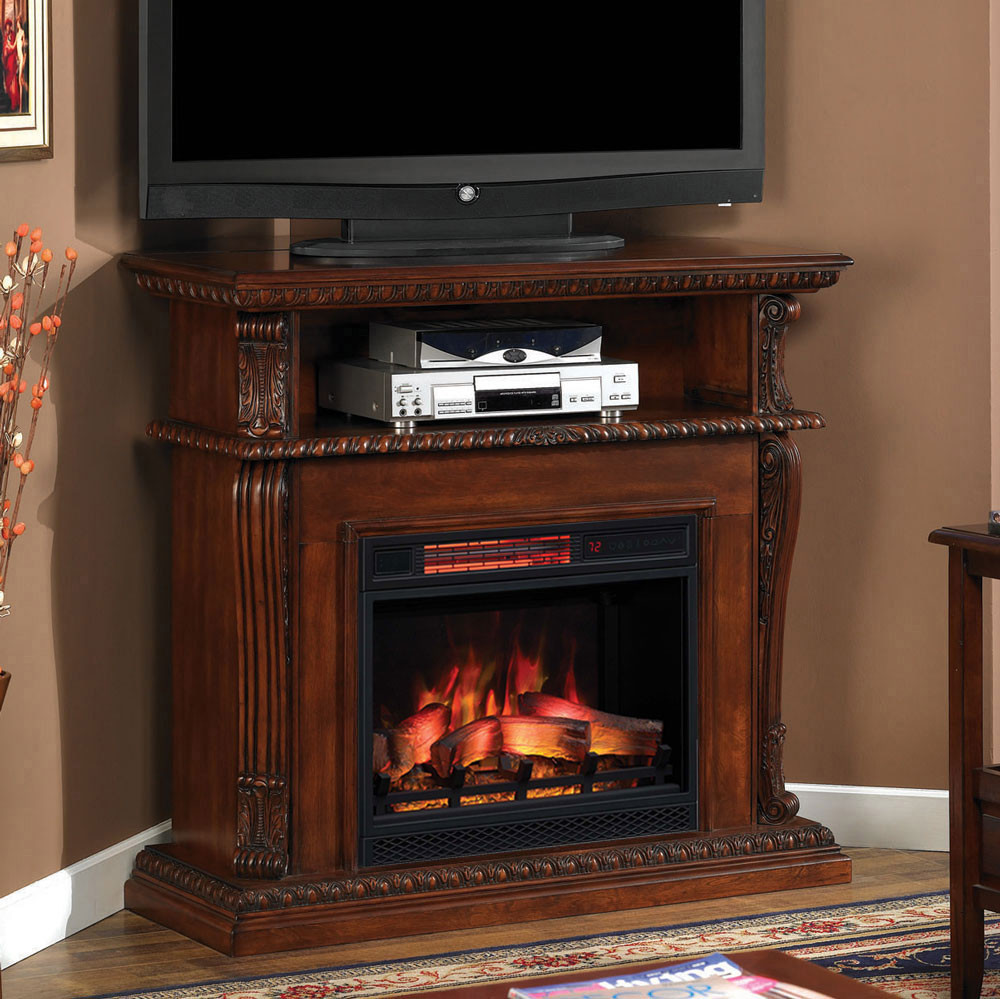 Small Electric Fireplace Tv Stand
 Corinth Infrared Electric Fireplace Media Console in