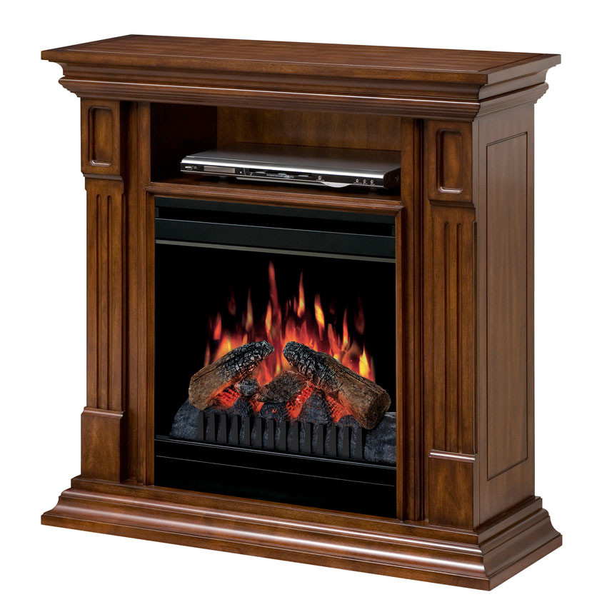 Small Electric Fireplace Tv Stand
 Deerhurst Burnished Walnut Electric Fireplace Mantel