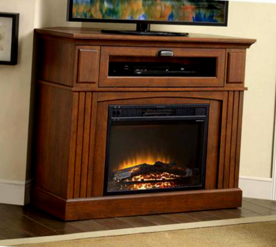 Small Electric Fireplace Tv Stand
 Corner Electric Fireplace Mantel & Heater Entertainment TV