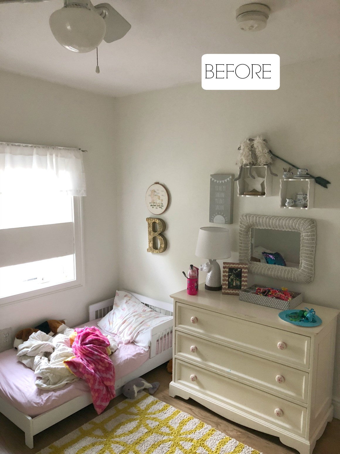 Small Girls Bedroom
 Small Girls Bedroom Makeover with Wallpaper Accent Wall