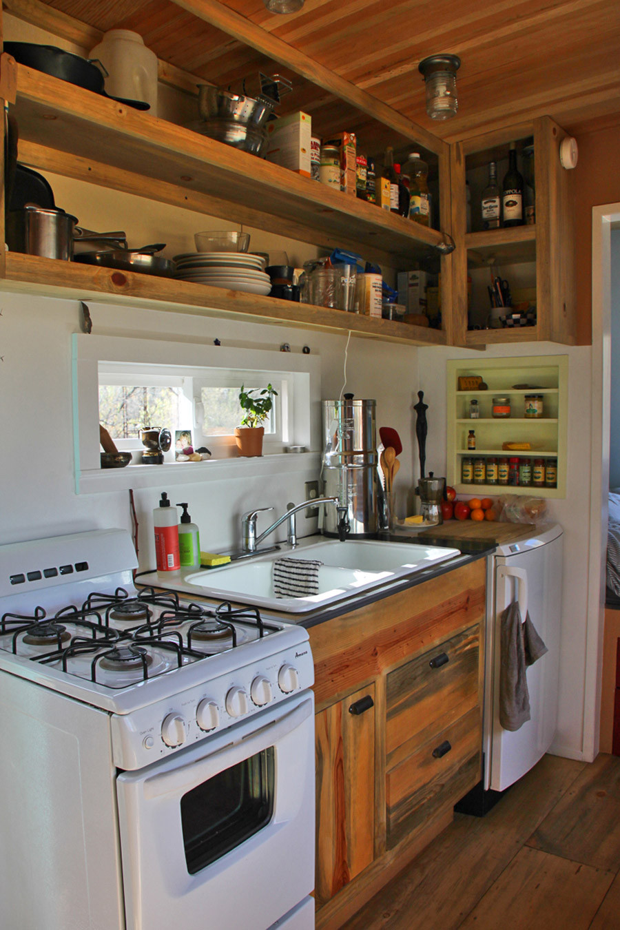 Small House Kitchen
 Steely Cottage Tiny House Swoon