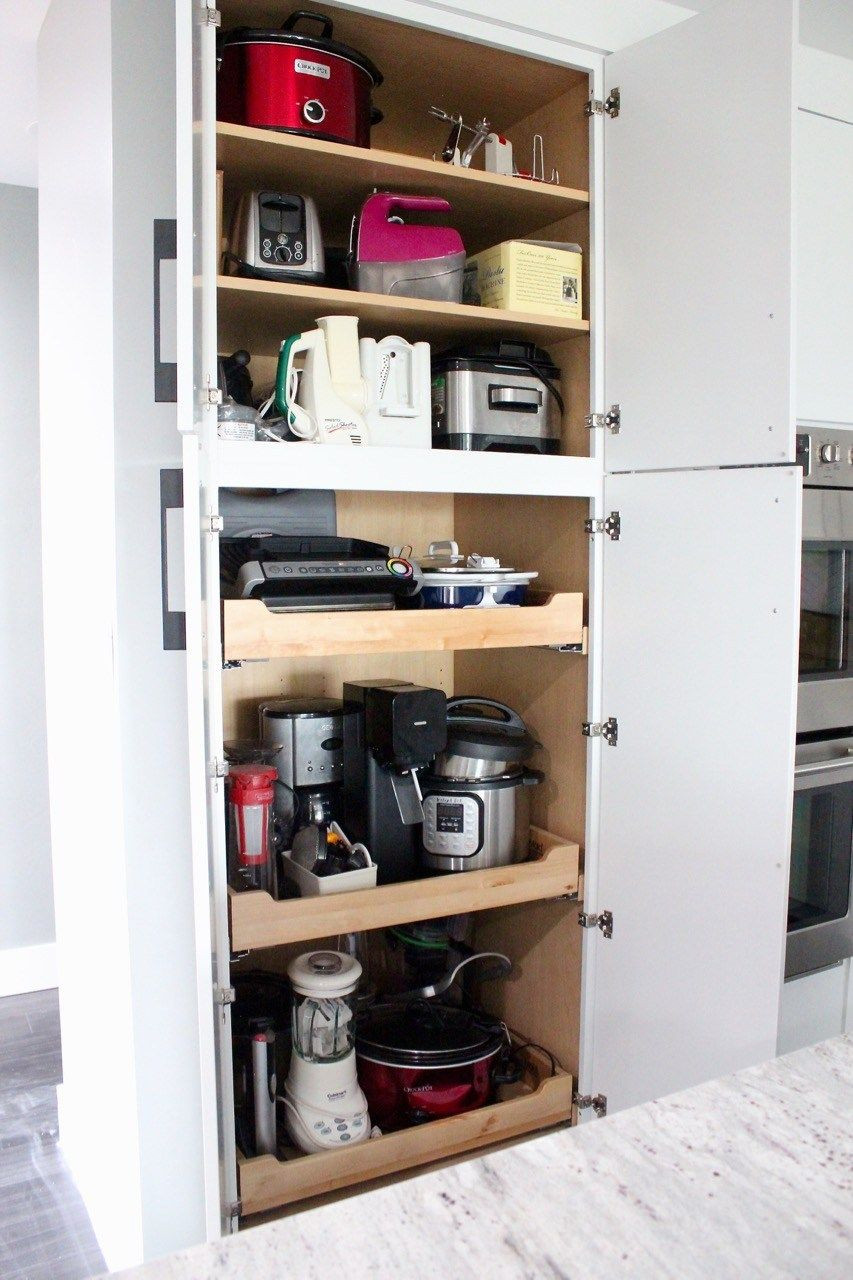 Small Kitchen Appliance Storage
 Kitchen Remodel Before & After with pictures & video