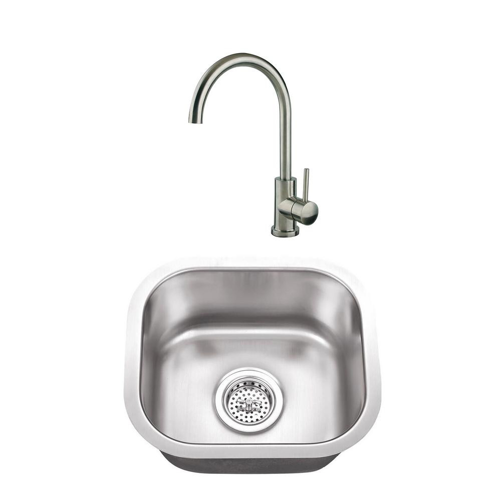 Small Kitchen Faucet
 Cahaba Undermount Stainless Steel 14 1 2 in Small Single