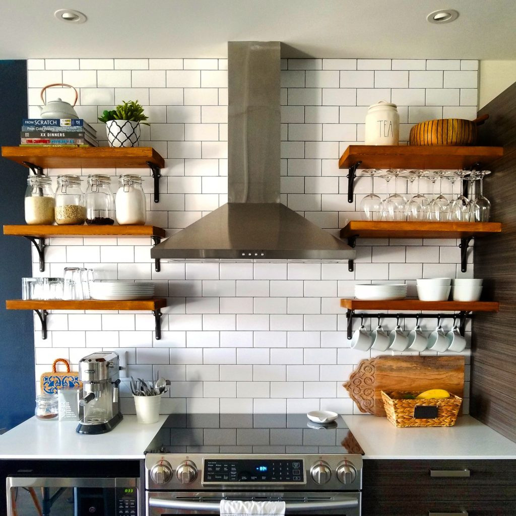 Small Kitchen Open Shelving
 Open Kitchen Shelving How to Build and Mount Kitchen Shelves