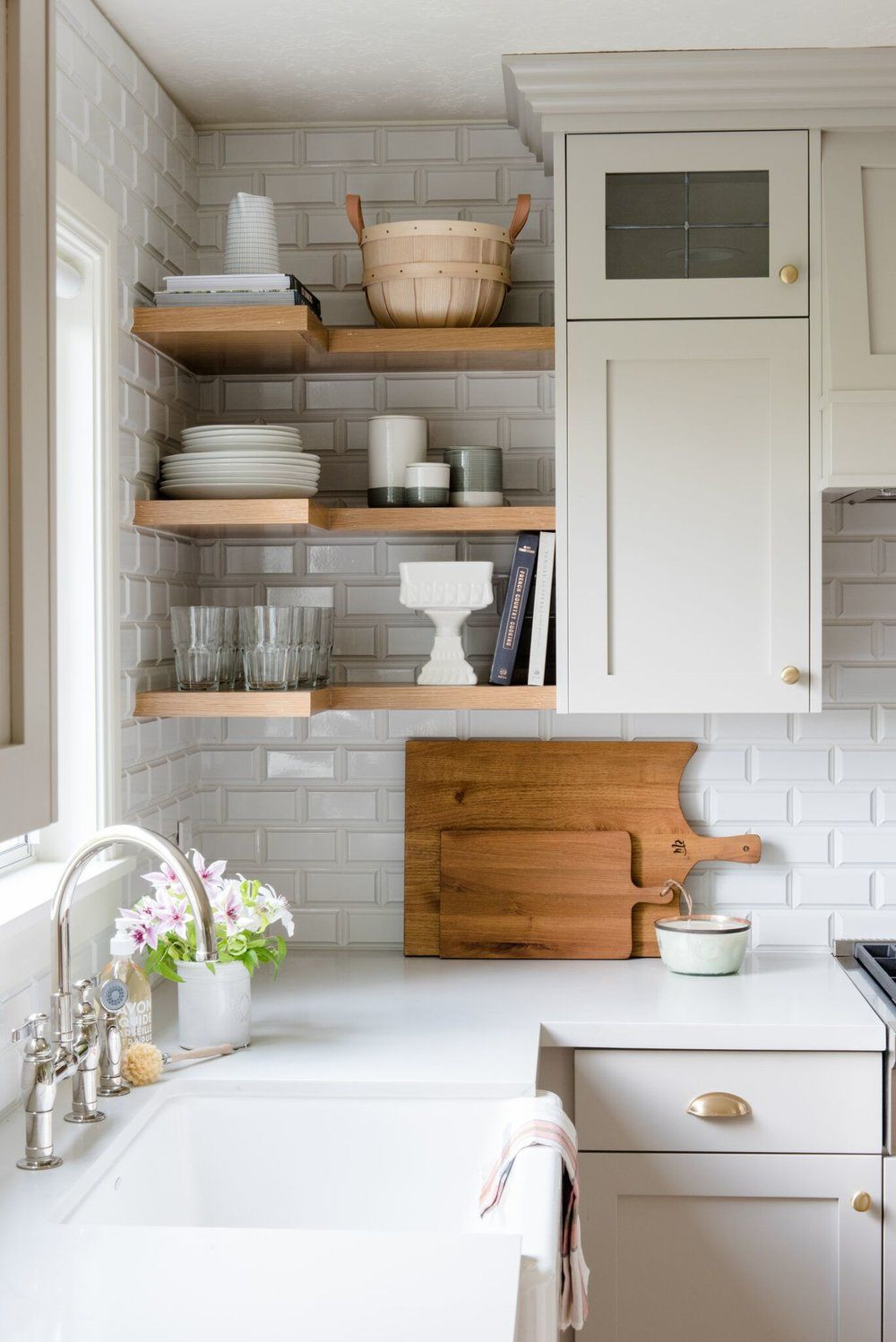 Small Kitchen Open Shelving
 Evergreen Kitchen Remodel Reveal