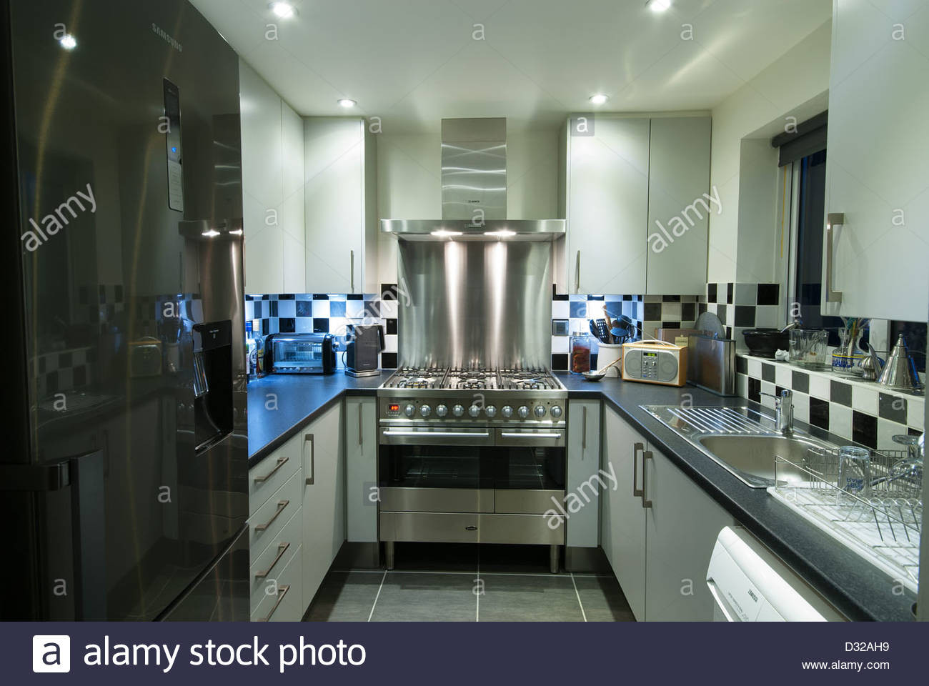 Small Kitchen Range
 A small modern domestic kitchen with a stainless steel