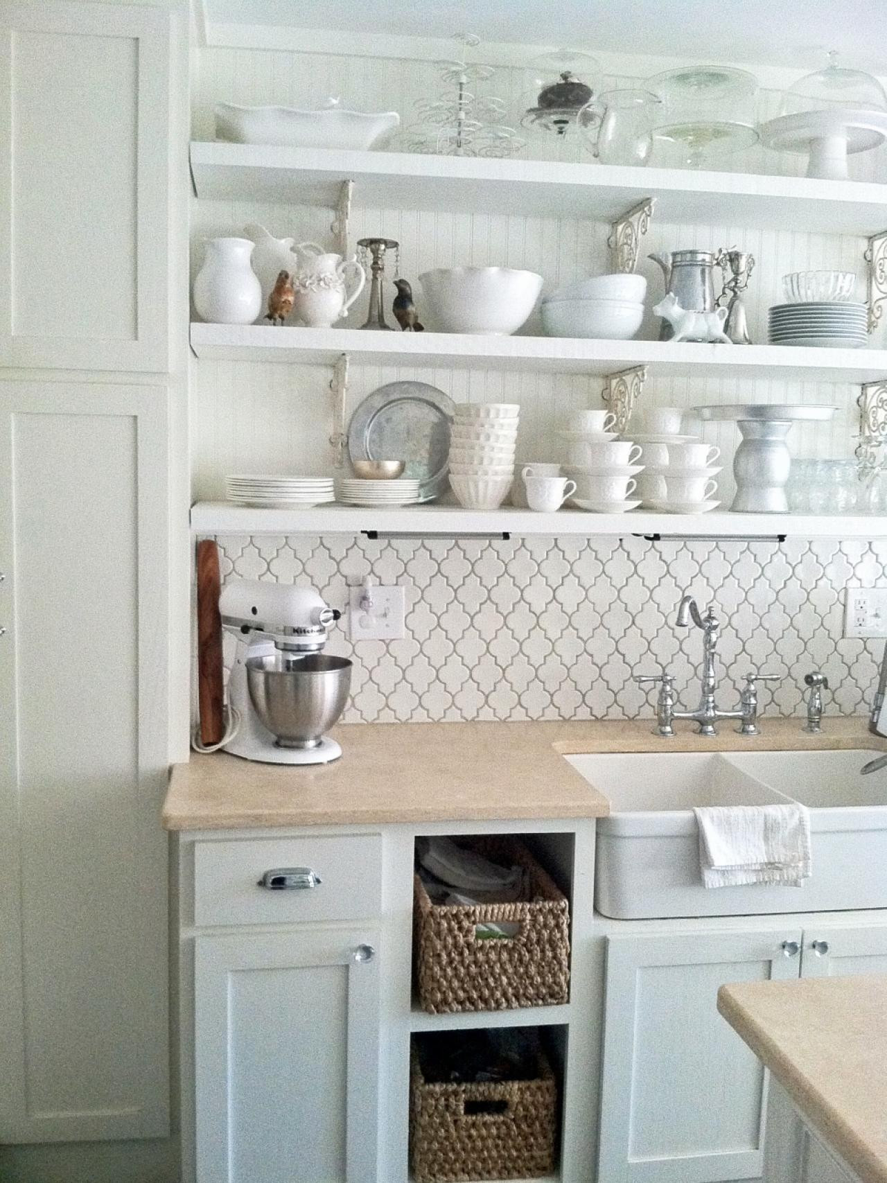 Small Kitchen Shelf
 White Wall Shelves for Effective Storage in Small Kitchen