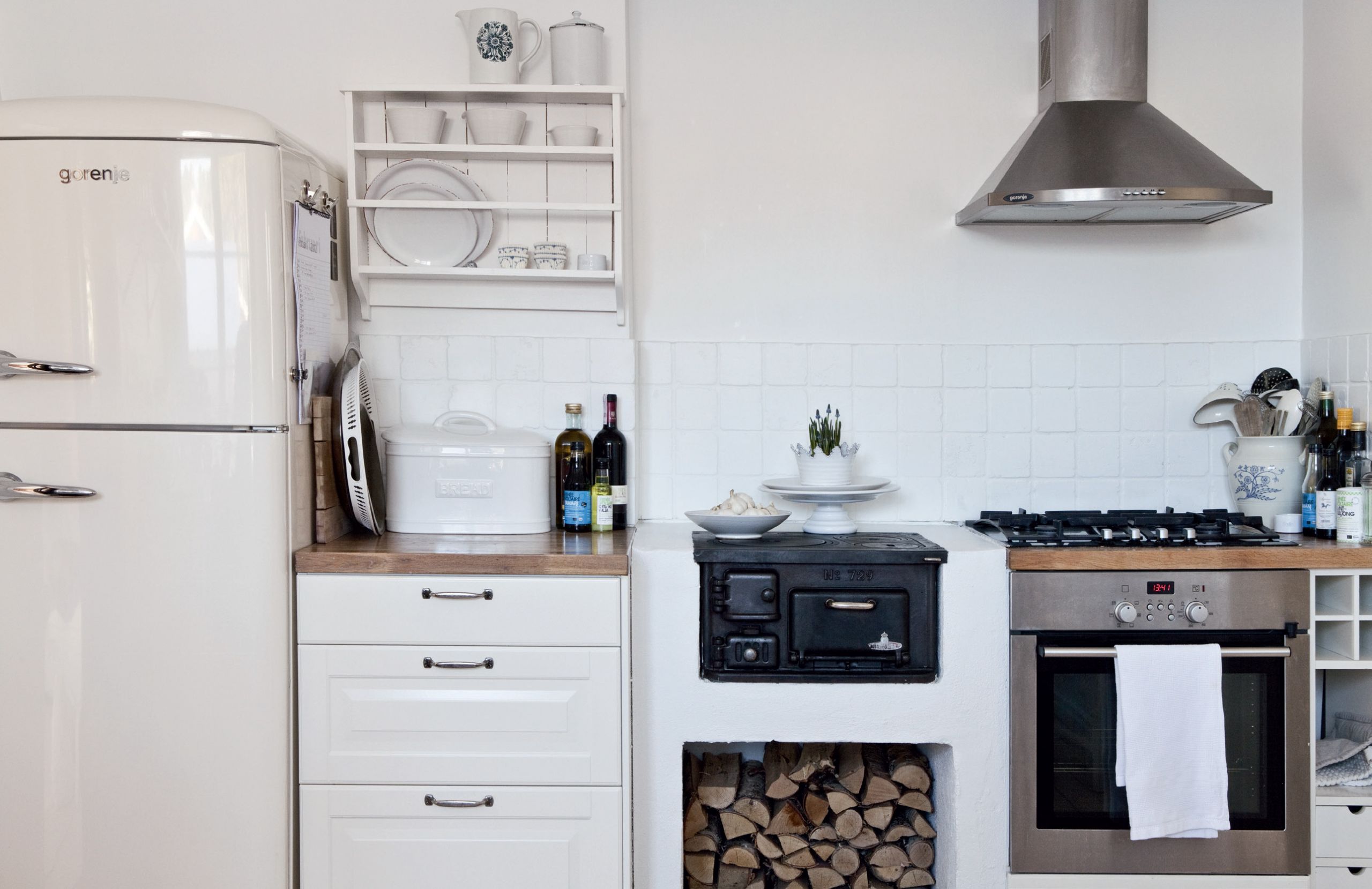 Small Kitchen Stoves
 decordots Scandinavian kitchen with small wood burning stove