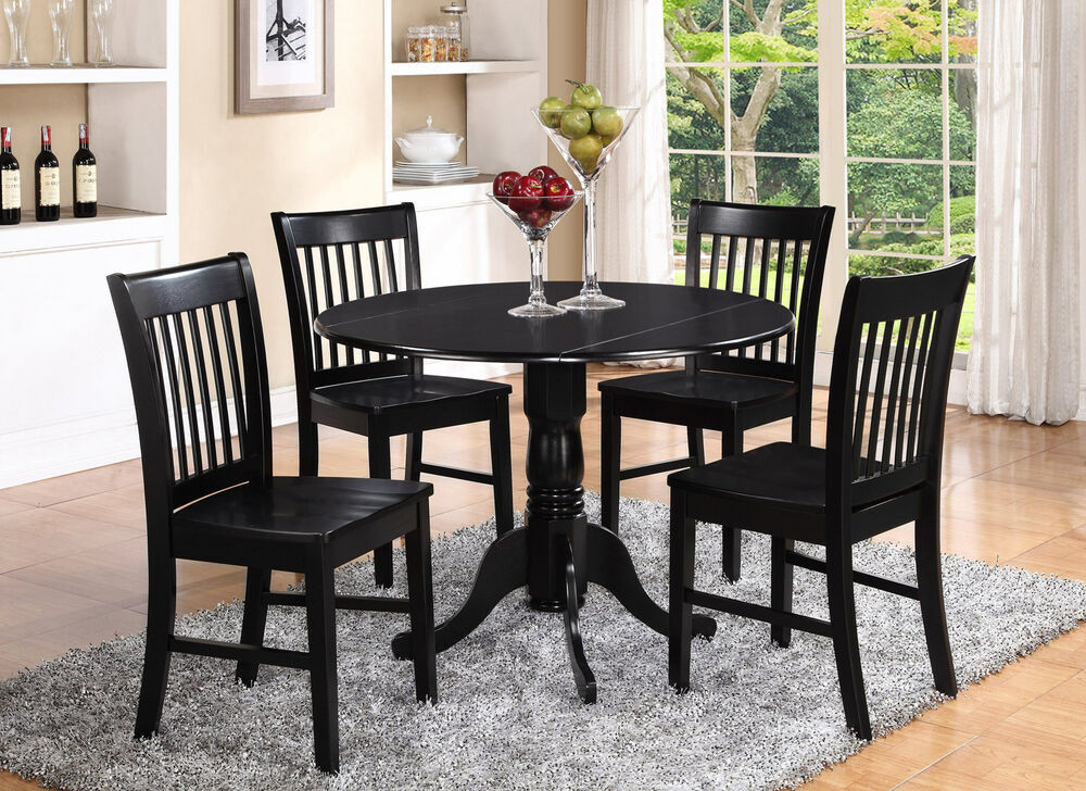 Small Kitchen Table Sets
 DLNO5 BLK W 5 Pieces small kitchen table set round kitchen