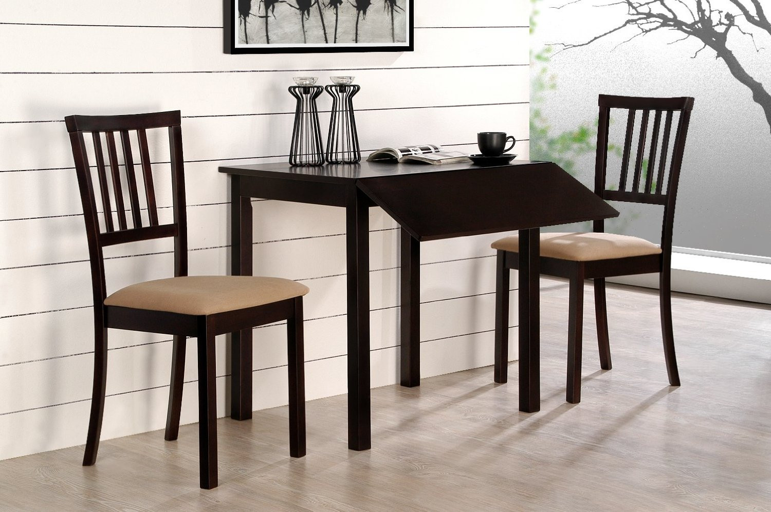 Small Kitchen Table Sets
 pact Dining Space Arrangement with Drop Leaf Dining