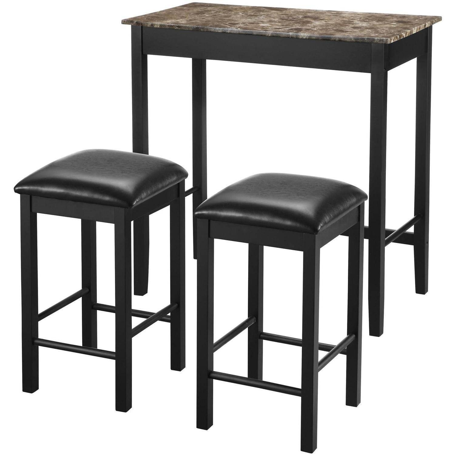 Small Kitchen Tables With Stools
 3 Pc Pub Bar Dining Set Small Space Saver Kitchen Nook