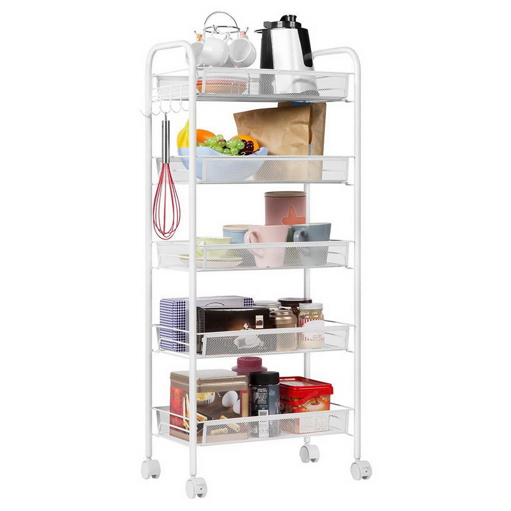 Small Kitchen Utility Cart
 5 Tier Small Kitchen Utility Carts with 5 Side Hooks 17 5