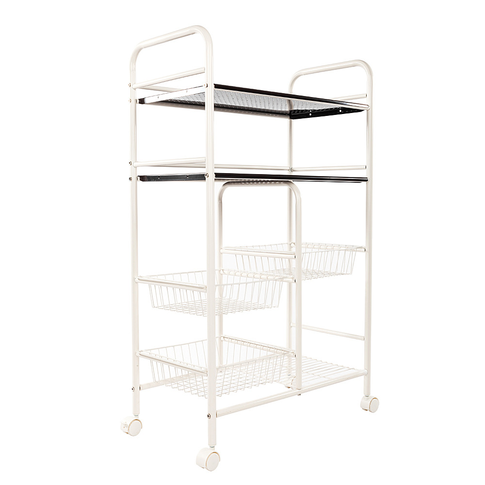 Small Kitchen Utility Cart
 CLEARANCE 4 Tier Small Kitchen Utility Carts with 3 Mesh