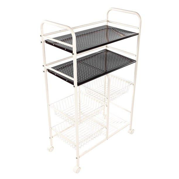 Small Kitchen Utility Cart
 4 Tier Small Kitchen Utility Carts with 3 Mesh Wire Basket