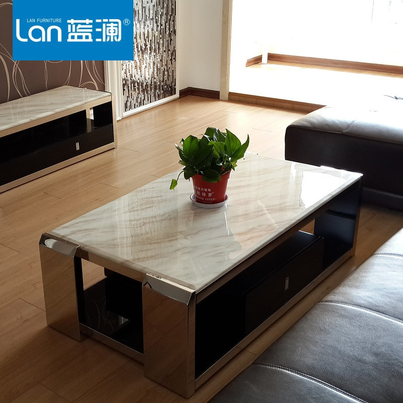Small Living Room Table
 Blue Lan minimalist modern glass coffee table small