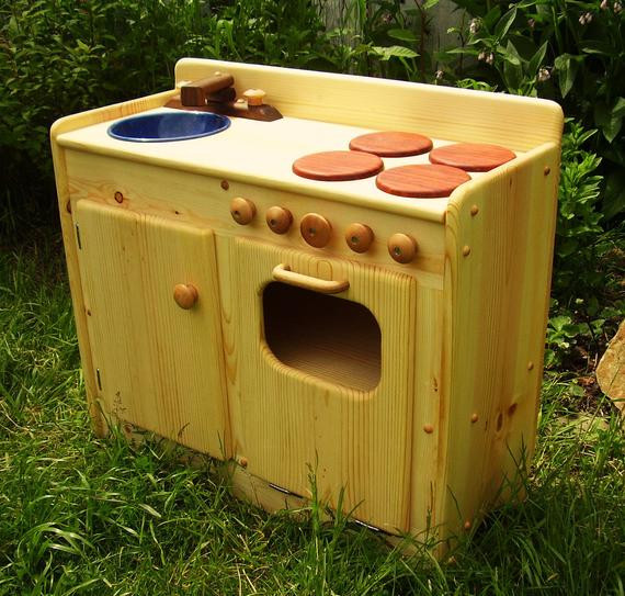 Small Play Kitchen
 Items similar to small wooden play kitchen by Heartwood