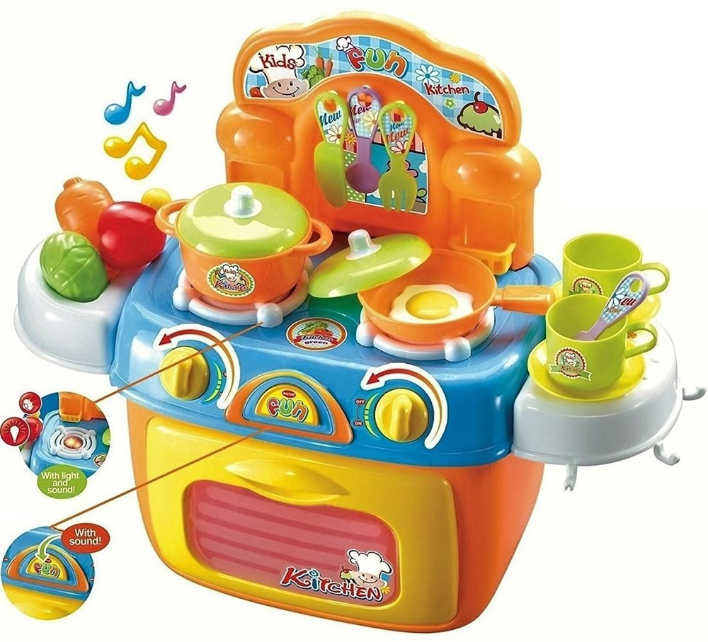 Small Play Kitchen Set Elegant Pact toy Kitchen Set Stove top and Oven with Lights
