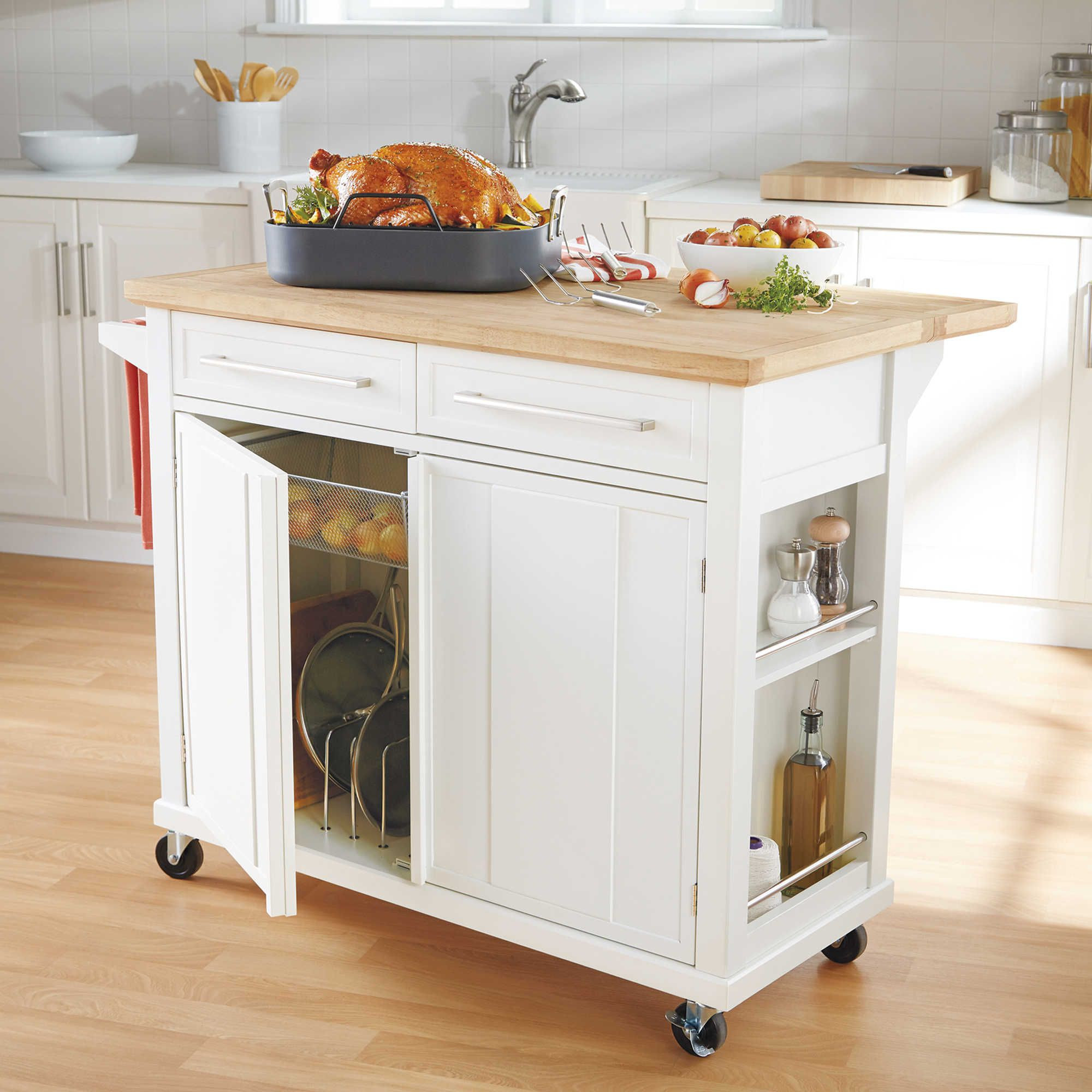 Small Rolling Kitchen Island
 Real Simple Rolling Kitchen Island in White $300 bed bath