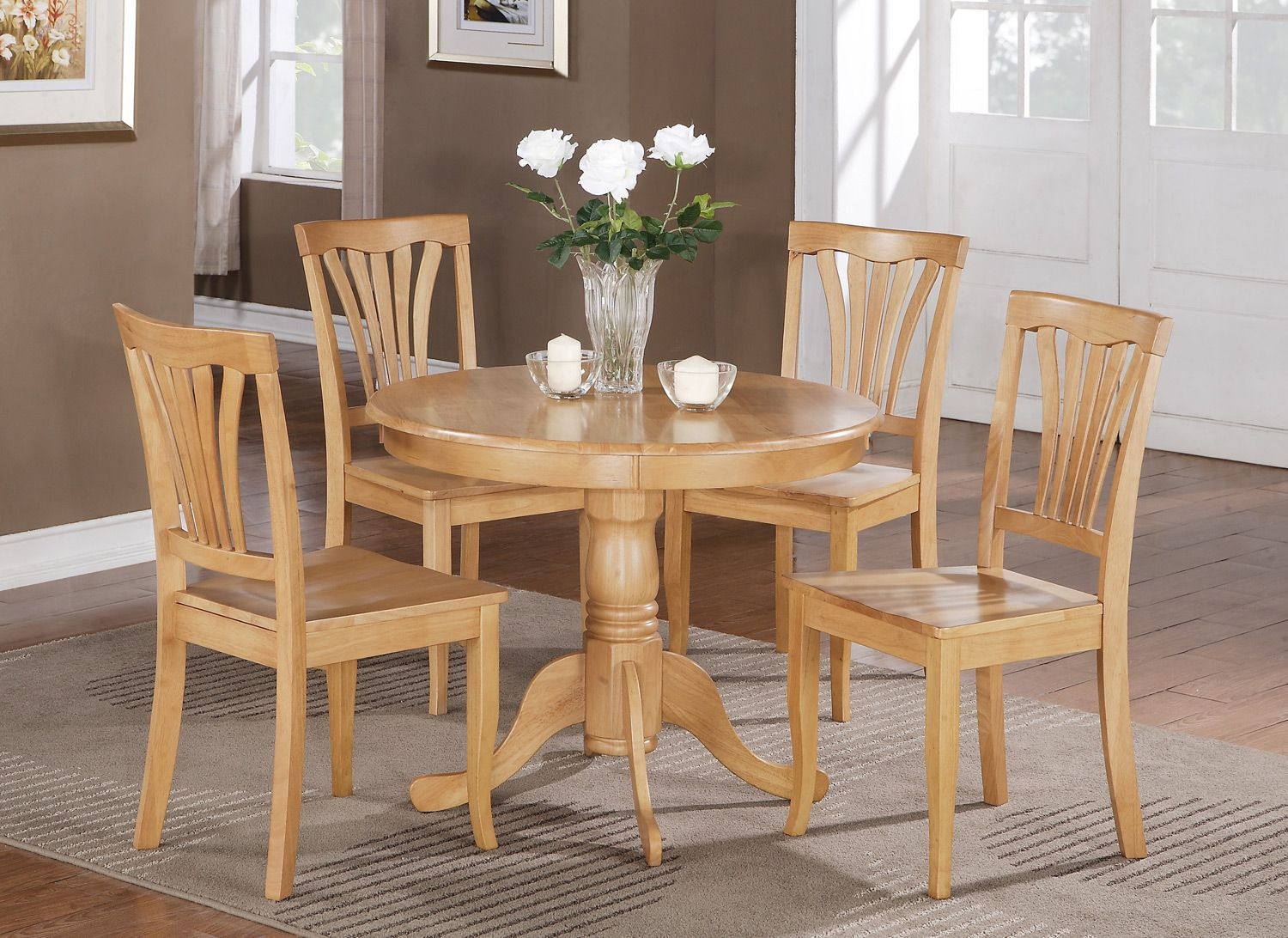Small Round Kitchen Table Set
 5PC SMALL KITCHEN DINING SET IN OAK FINISH stores