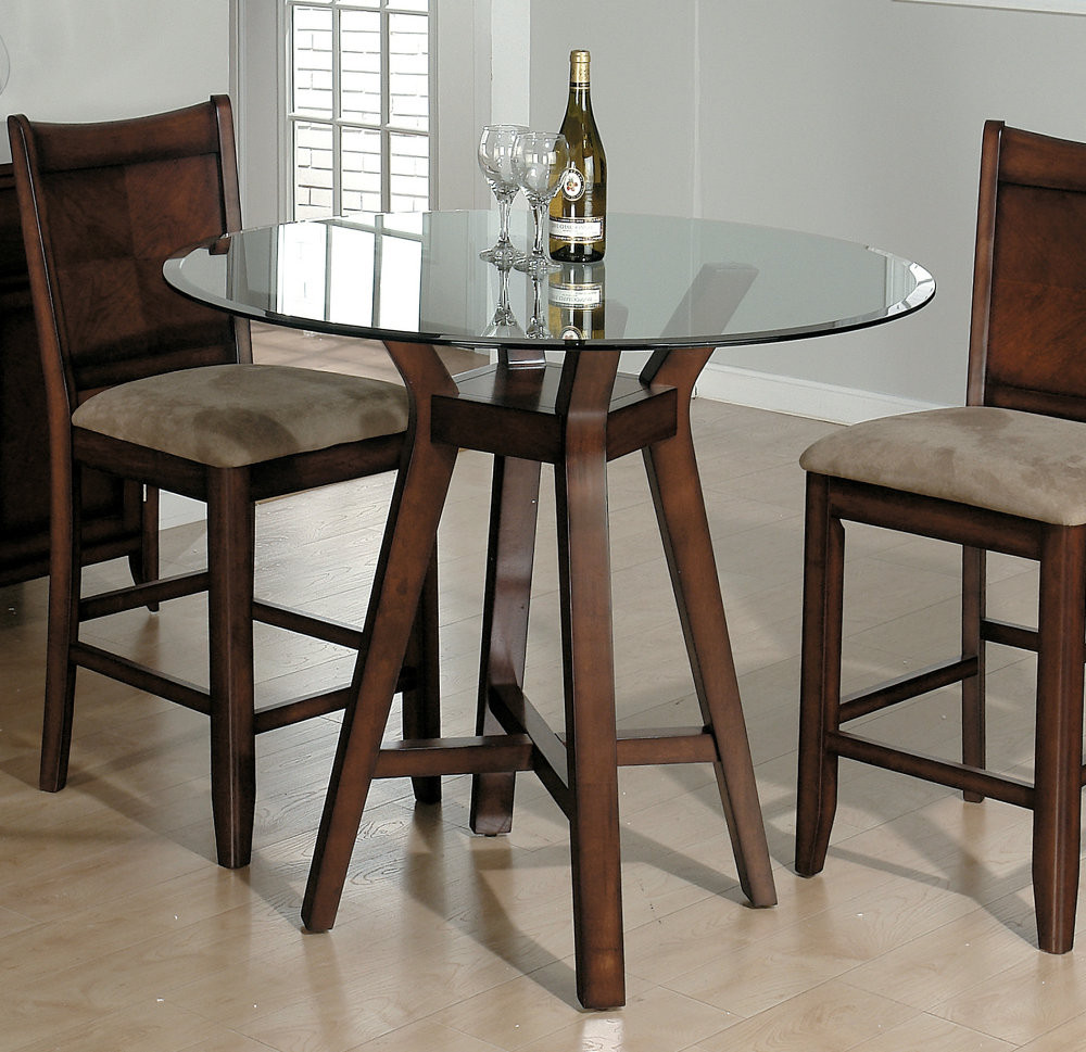 Small Round Kitchen Tables
 Glass Top Dining Table with Shiny Surfaces Providing