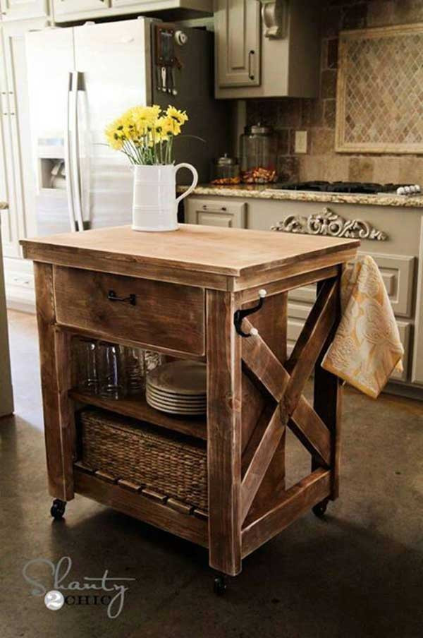 Small Rustic Kitchen Islands
 32 Simple Rustic Homemade Kitchen Islands Amazing DIY