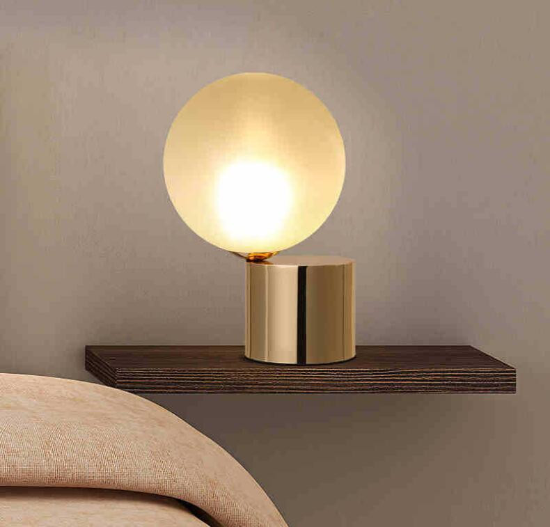 Small Table Lamp For Bedroom
 Nordic creative simple glass lampshade spherical small