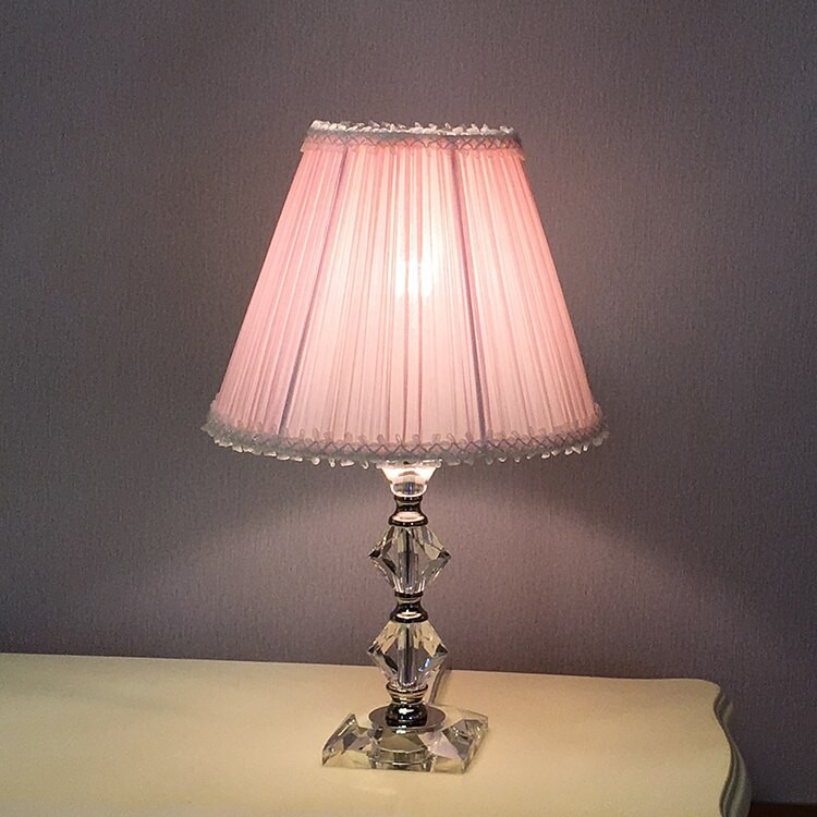 Small Table Lamp For Bedroom
 Bedroom pink lamp High grade eye light yellow led crystal