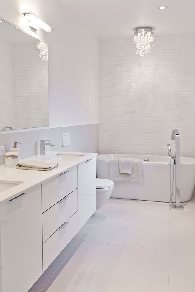 Small White Bathroom Vanity
 20 Flawless All White Bathroom Designs