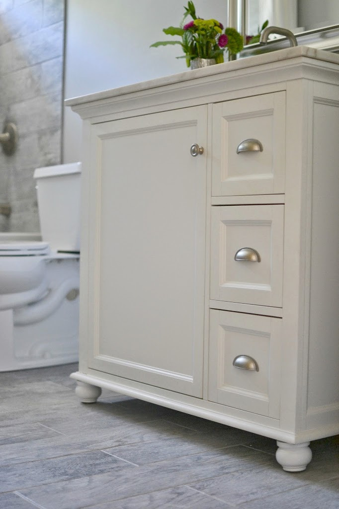 Small White Bathroom Vanity
 How I Renovated Our Bathroom A Bud