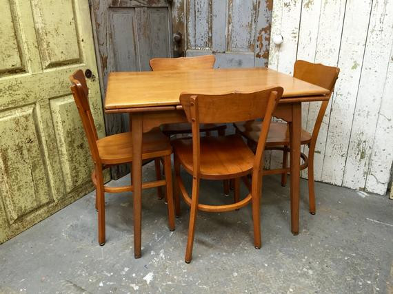 Small Wooden Kitchen Tables
 Small Dining Set Wooden Dining Table Small by VintageHipDecor