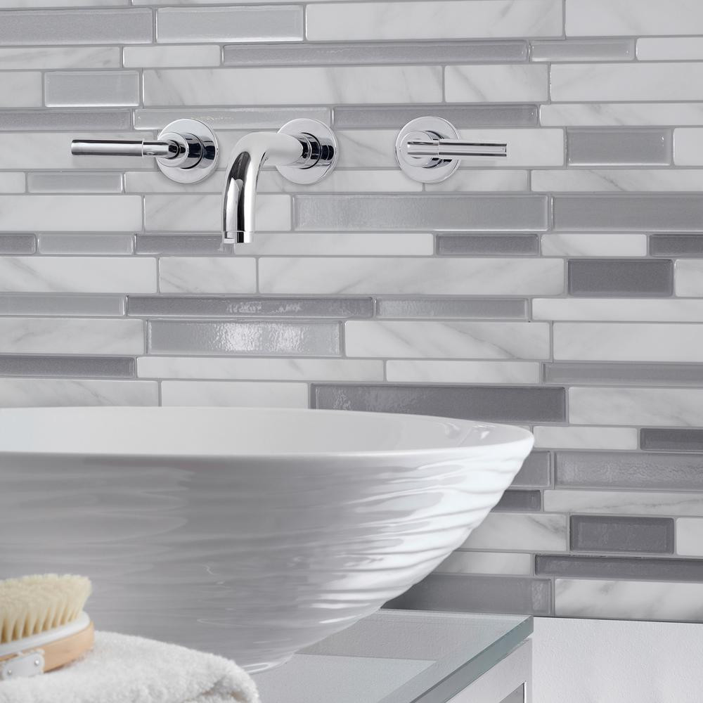 Smart Tiles Kitchen Backsplash
 Smart Tiles Milano Carrera 11 55 in W x 9 65 in H Peel