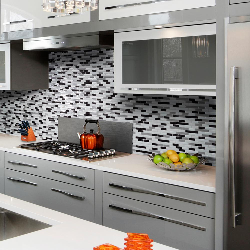 Smart Tiles Kitchen Backsplash
 Smart Tiles Muretto Alaska 10 20 in W x 9 10 in H Peel