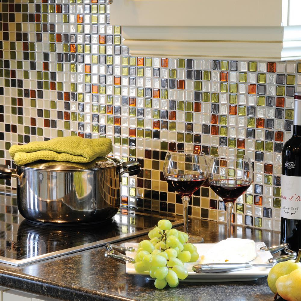 Smart Tiles Kitchen Backsplash
 Smart Tiles Idaho 9 85 in W x 9 85 in H Decorative