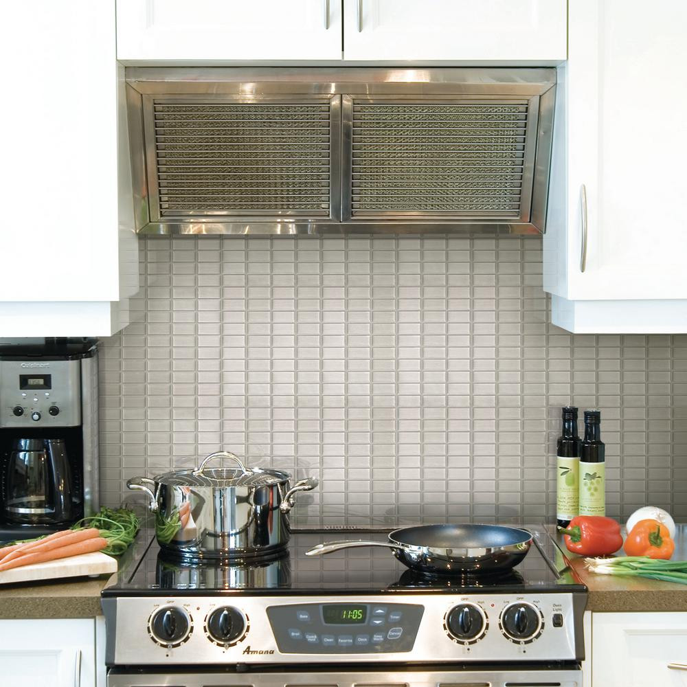 Smart Tiles Kitchen Backsplash
 Smart Tiles Stainless 10 625 in W x 10 00 in H