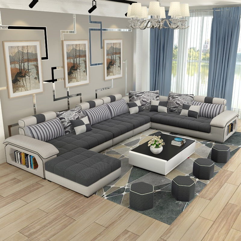 Sofa For Small Living Room
 luxury living room furniture modern U shaped fabric corner