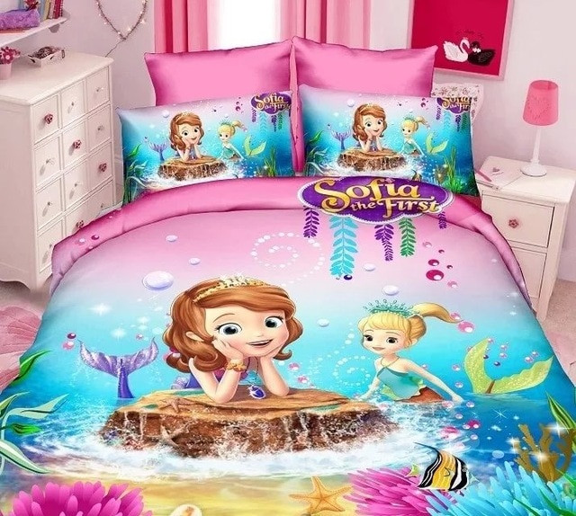 Sofia The First Bedroom Decor
 Sofia The First mermaid cartoon bedding sets Girls bedroom